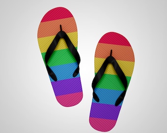Rainbow Pride Flip Flops | LGBTQ+ Rainbow Flip Flops | Pride-Inspired | Walk with Pride | Unisex | Summer Essentials | Love and Equality