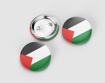 Palestine Flag Badges – 3 Pack Activist Pins (37mm)