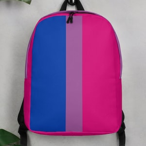 Bisexual Pride Minimalist Backpack - Carry with Pride | Bisexual Flag Bag | Bisexual Rucksack |