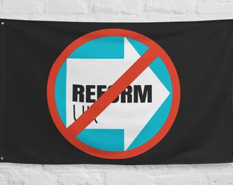 Bandiera anti-riforma del Regno Unito / Stendardo di protesta politica / Bandiera da parete antifascista / Decorazione di resistenza / Bandiera attivista / Decorazione per la stanza della protesta