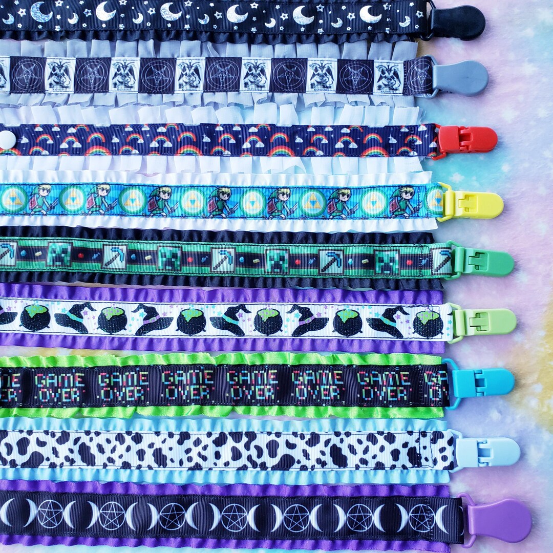 Kawaii Gamer Pacifier Clip: Handmade Double-sided Adult Paci Clip - Etsy