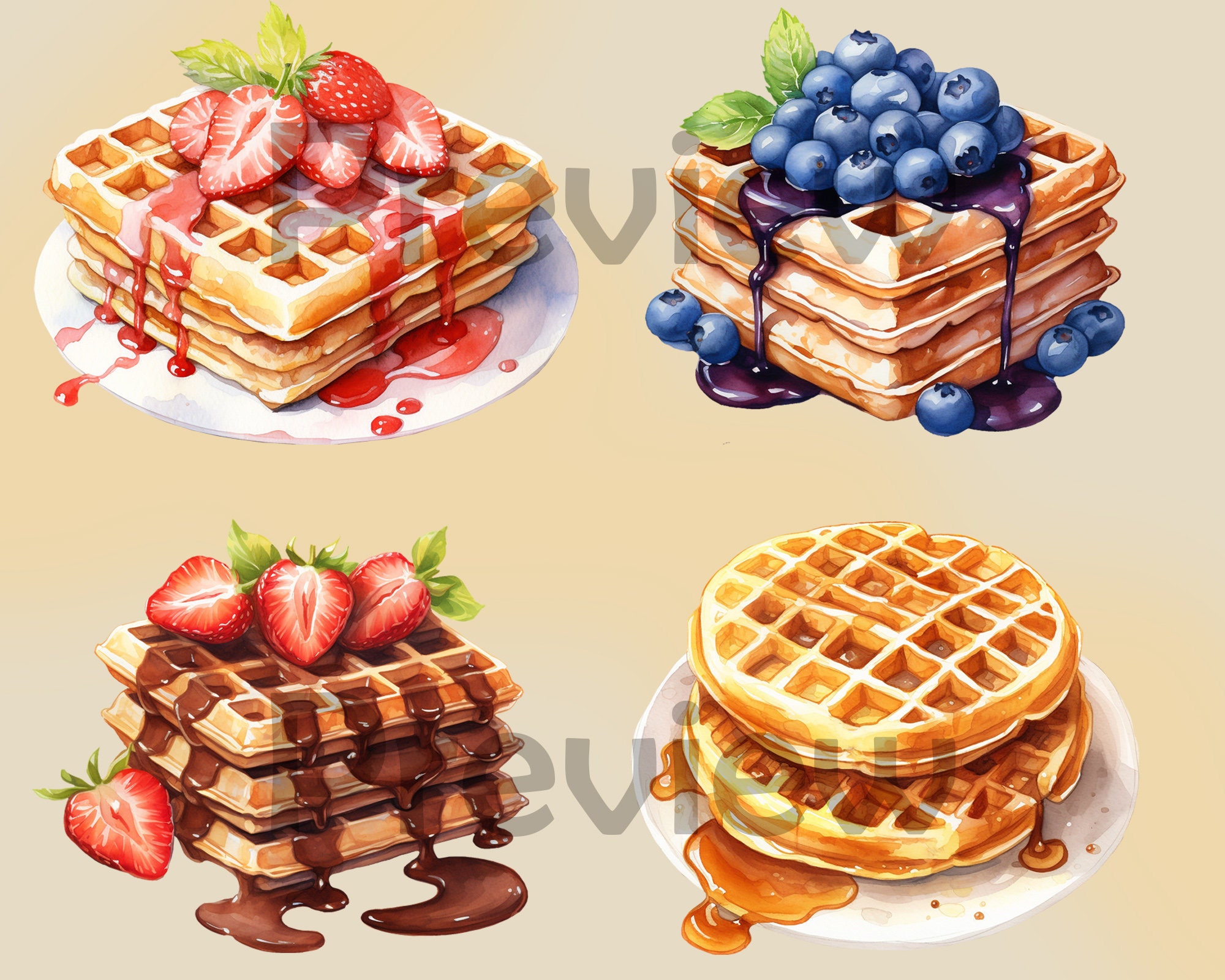 Sweet Treats Watercolor Clipart Bundle Tasty Desserts PNG Ice Cream ...