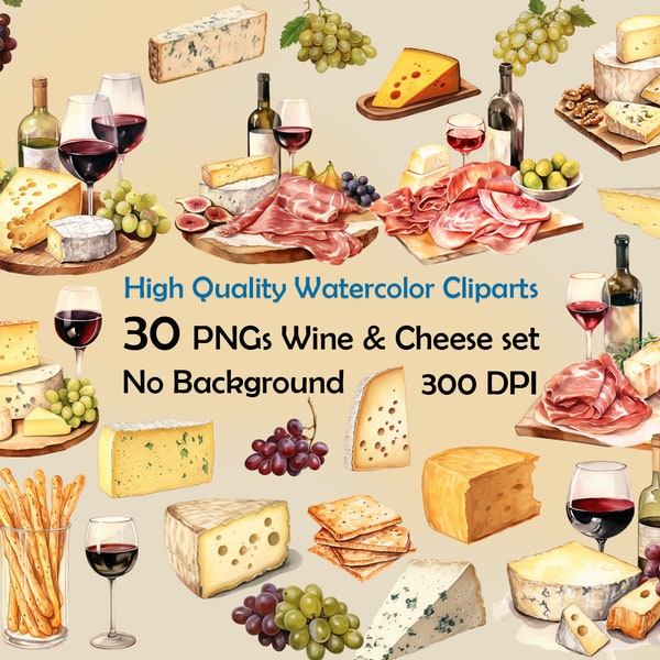 Cheese wine clipart prosciutto watercolor italian food PNG prosciutto wine glass digital art Commercial Use charcuterie board Illustration