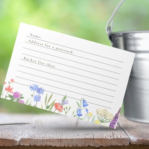 Printable Wedding Adventure Notecard | Share Your Bucket List Ideas!