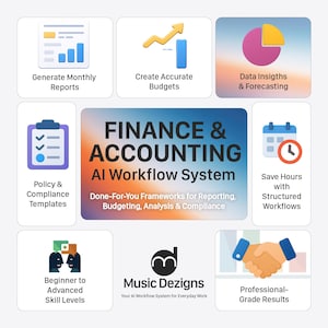 Finance and Accounting AI Workflow System – Done-For-You Frameworks for Reporting, Budgeting, Analysis, and Compliance