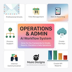 Operations and Admin AI Workflow System - Done-For-You Frameworks for Emails, Reports, Checklists and Daily Operations