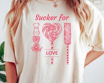 Sucker for Love short, candy shirt, lollypop, lollipop tee, sugar shirt, homemade candycane shirt