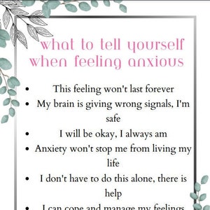 Anxiety Coping Printable Download, Mental Health Journal
