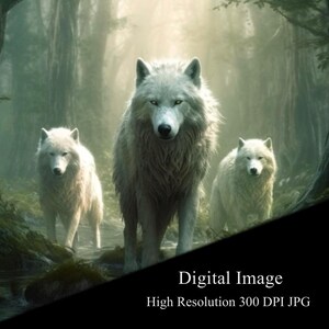 Wolf Image Artwork, Wolves Art Image, Wolf Painting Print, High Resolution JPG Photo HD Digital Download Pictures