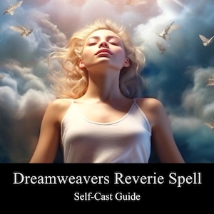 Guía de hechizos poderosos para el reino de los sueños en PDF, hechizos de control mental, hechizos de meditación para interactuar con los sueños, Wicca, brujería, descarga digital para hacer tú mismo.
