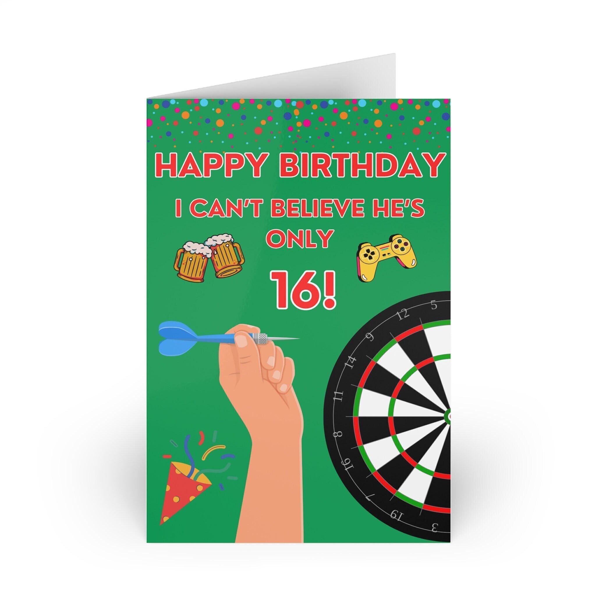 Personalisierte Darts alles Gute zum Geburtstag Karte, Luke Littler