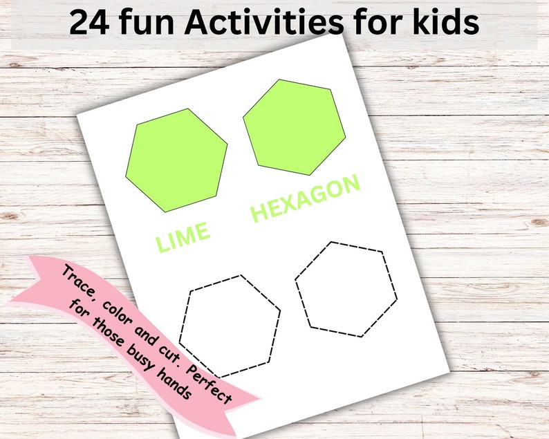 24 Sheets Learn to Trace, Color and Cut With Basic Shapes, Basic Shapes ...