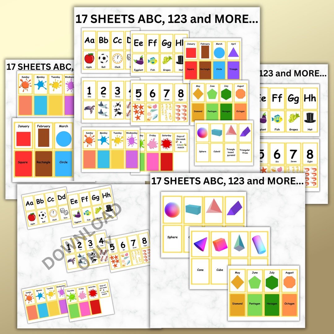 Use Flash Cards to Learn Alphabets, Number Counting, Days of the Week