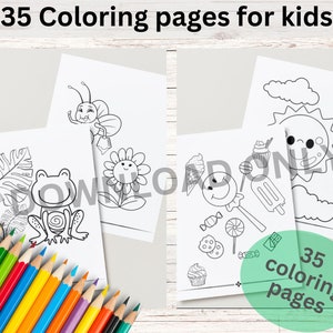 35 page coloring book for kids, toddlers, preschoolers, Kindergarten, Coloring Book for everyone, Homeschool Printables, coloring pages P2