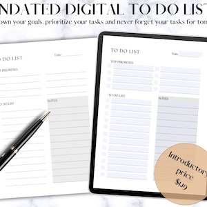 Planificador diario, semanal y mensual sin fecha con prioridades principales, tareas pendientes y notas: imprimible y digital, PDF rellenable, A4/A5/Carta/Mitad