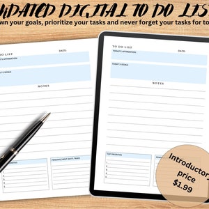 Undated Productivity Daily to do 2023 planner, Personal & professional Daily notes, Instant Download, A4/5, digital download, Action items