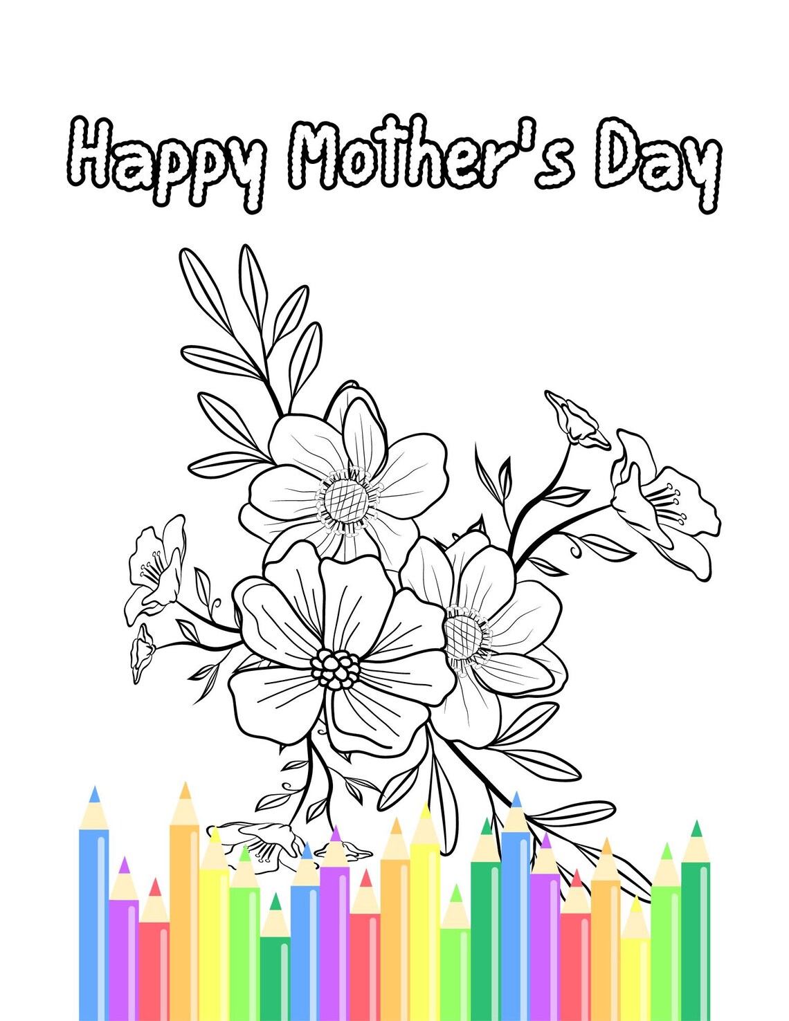 Printable Coloring Page for Kids, Adults, Teens for This Mother's Day, Coloring Page to Download ...