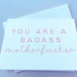 Carte de jurement typographique - Vous êtes un enfoiré badass