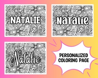 Printable Custom Name and Phrase Coloring Page for Adults and Kids