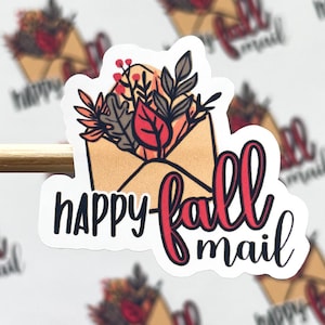 Happy Fall Mail Stickers // 24 Stickers Per Sheet // Packaging Stickers