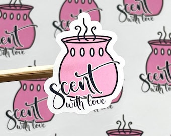 Scent with Love Stickers // 30 Stickers Per Sheet // Wax Melts, Candles, Packaging Stickers