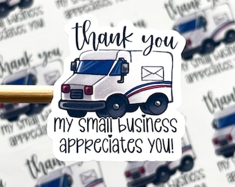 Mail Carrier Thank You Stickers // 30 Stickers Per Sheet // Postal Service, Packaging Stickers