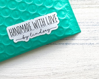 Handmade with Love By You Stickers // 30 Stickers Per Sheet // Packaging Stickers