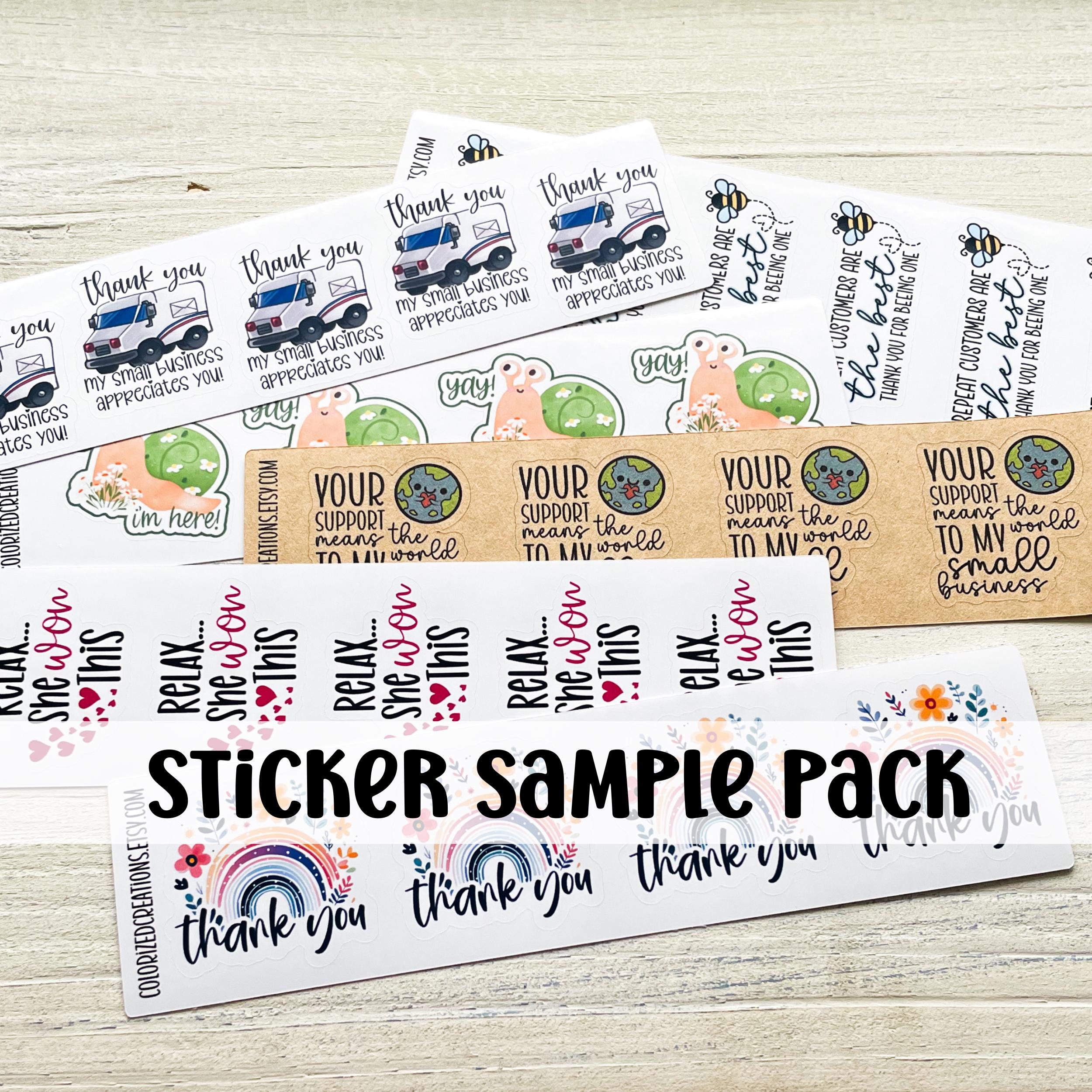 Sticker Sample Pack // 28 Sticker Variety Pack // Thank You Stickers ...