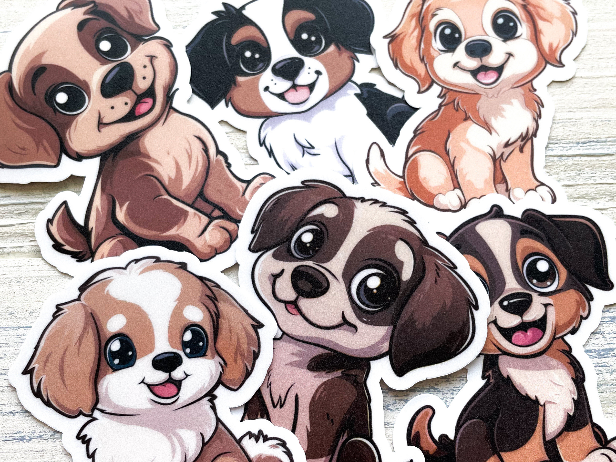 Cute Puppy Sticker Pack // Set of 6 Vinyl Stickers // Die Cut Stickers ...