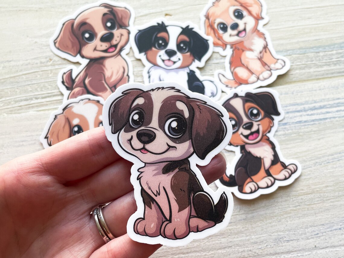 Cute Puppy Sticker Pack // Set of 6 Vinyl Stickers // Die Cut Stickers ...