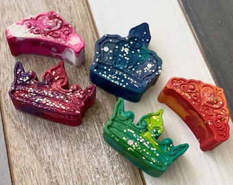 Princess Crown Glitter Crayons, Princess Birthday Party Favors