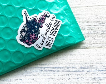 Handmade in West Virginia Stickers // 30 Stickers Per Sheet // Packaging Stickers, Made in Your State Stickers
