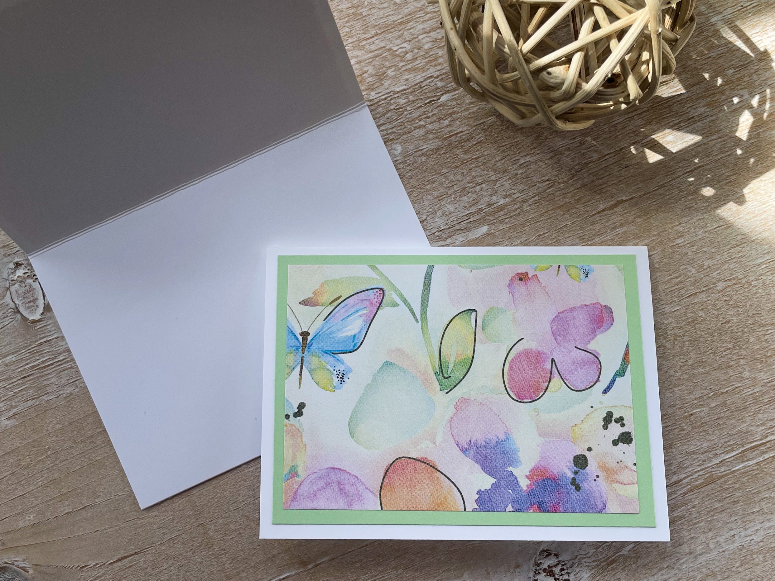 Butterfly Mini Cards // Set of 4 // Folded // 3" X 4" or 3.5" X 5 ...