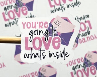 You’re Going to Love What’s Inside Stickers // 28 Stickers Per Sheet // Packaging Stickers