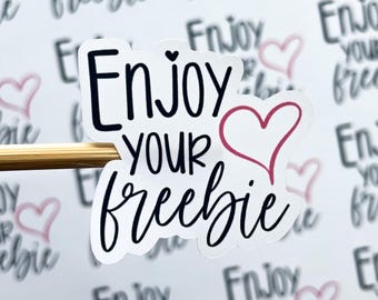 Enjoy Your Freebie Stickers // 24 Stickers Per Sheet // Packaging Stickers // Thank You Stickers