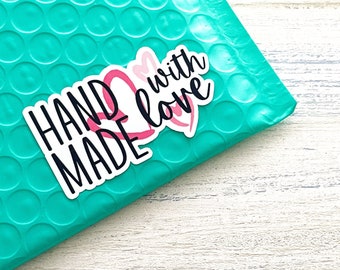 Handmade with Love Stickers // 21 Stickers Per Sheet // Packaging Stickers