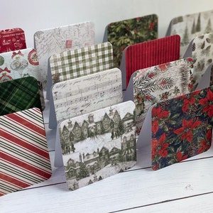 Vintage Christmas Mini Cards // Folded // 3&quot; x 3&quot; Blank Note Cards with Optional Envelopes // Enclosure Cards