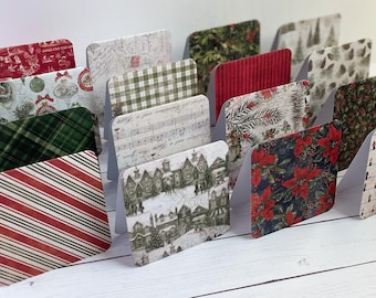 Vintage Christmas Mini Cards // Folded // 3" x 3" Blank Note Cards with Optional Envelopes // Enclosure Cards