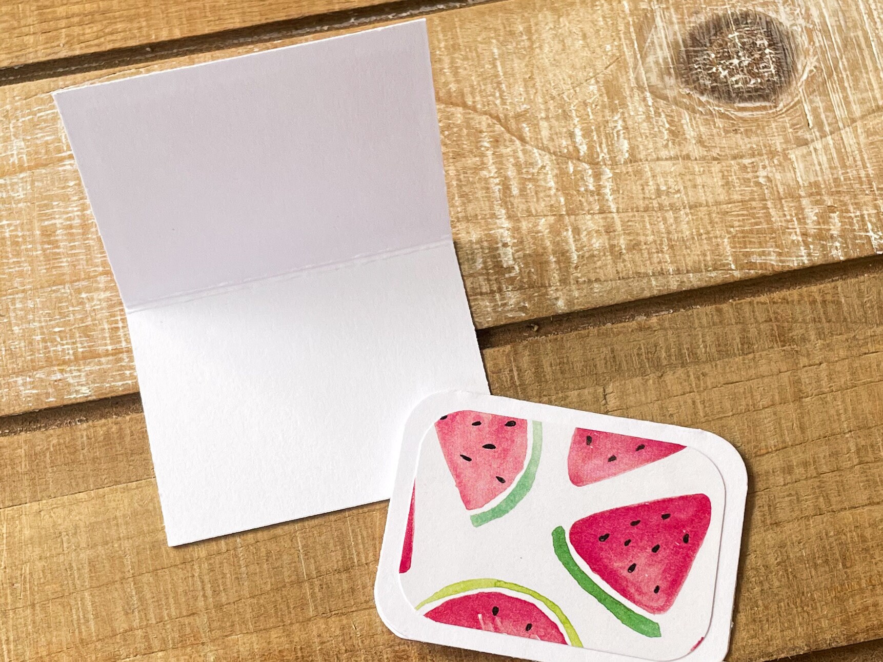 Tiny Watermelon Cards // Set of 8 // Folded // 1.5” X 2