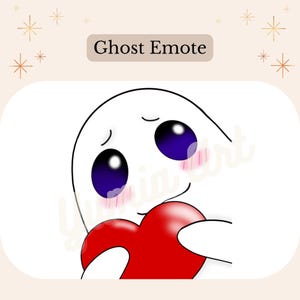 Emote Cute Ghost | Halloween | Twitch | Discord | Emoji | Clipart