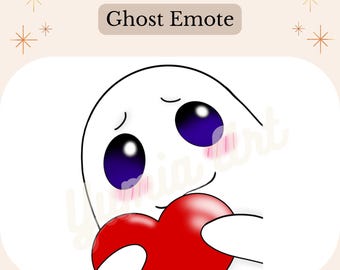Emote Cute Ghost | Halloween | Twitch | Discord | Emoji | Clipart