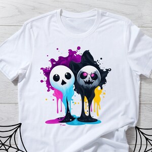 Unisex Halloween shirt with colorful ghosts, ghost shirt, Halloween t-shirt, Halloween tee, Gift for Halloween lovers, Ghosts tee.