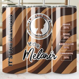 Black Girl Tumbler Wrap PNG Afro Fashion Girl Tumblers 100% Melanin Sublimation Skinny Tumbler Wrap Instant Digital Download Commercial Use