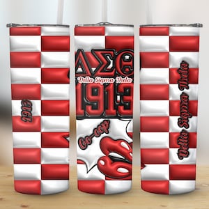 Delta Sigma Theta Tumbler Sublimation Tumbler Wrap PNG Sorority Tumbler Wrap Skinny Tumbler Wrap Designs Template PNG Tumbler Sublimate SVG