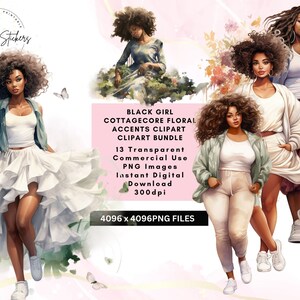 Black Girl Love PNG Clipart Bundle Transparent Background Instant Download Black Women Sublimation Shirt Coffee Mug Commercial Use Boho Chic