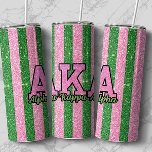 AKA Glitter Tumbler Sublimation Tumbler Wrap PNG Alpha Kappa Tumbler 20 Skinny Tumbler Wrap for Straight & Tapered Tumbler Designs Template