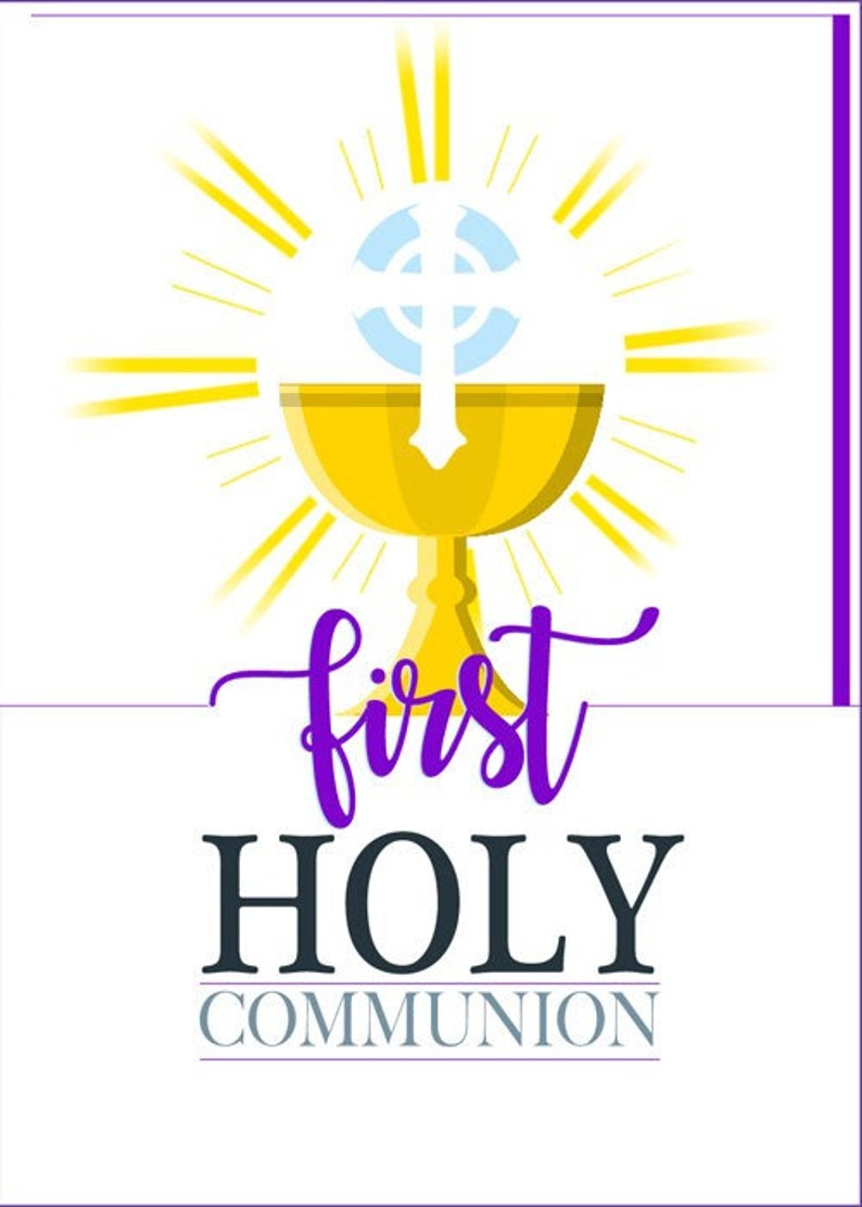 First Communion Card Digital Printable - Etsy