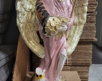 Santa muerte 18k gold wings 27 inches