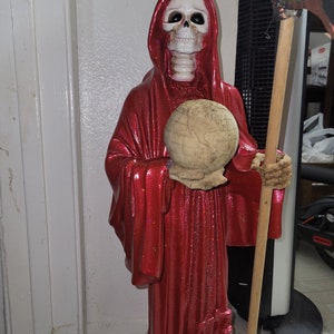 Santa muerte 24 inches hologram red