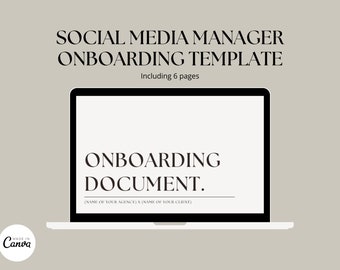 Onboarding template | Social Media Manager | Onboarding Social Media client | Social media management | Onboarding templates | Social Media